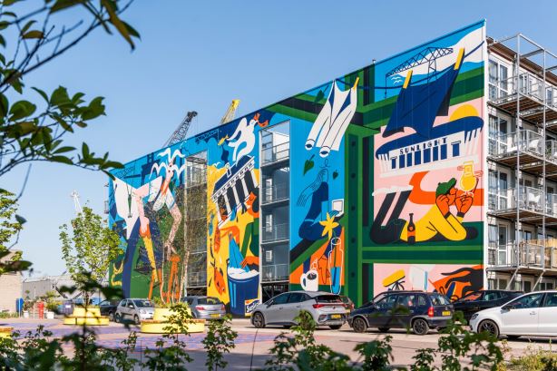 Joren Joshua maakt grootste mural Vlaardingen in District U