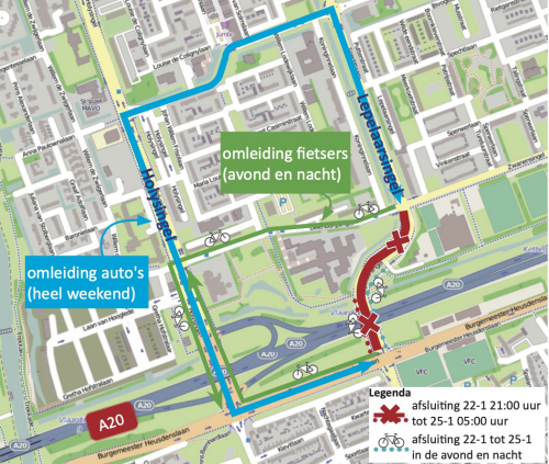 Let op: afsluiting Lepelaarsingel van 22 tot 25 januari