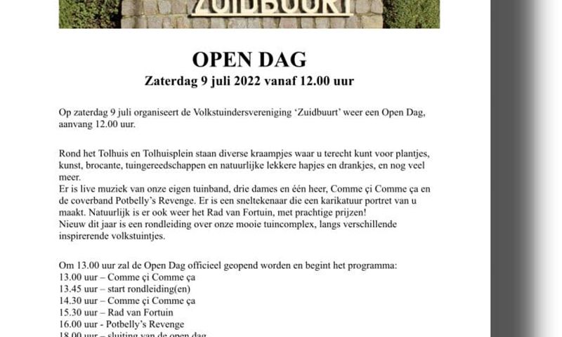 Open Dag Volkstuindersvereniging Zuidbuurt in Vlaardingen
