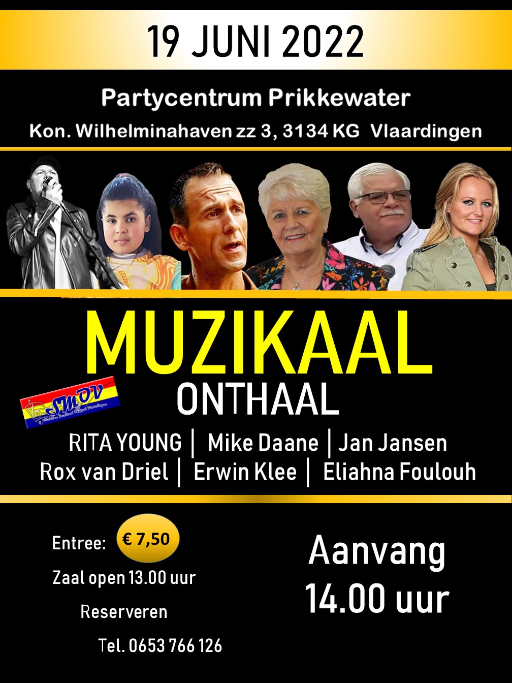 MUZIKAAL ONTHAAL – ZONDAG 19 JUNI   2022  - PRIKKEWATER – AANVANG 14 UUR