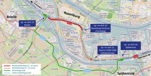 Voor de aanleg van de Blankenburgverbinding zijn er in maart twee afsluitingen