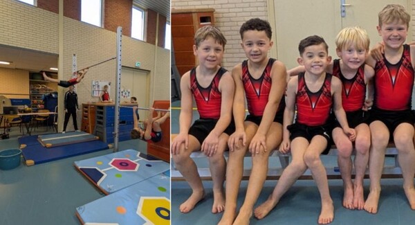 Jonge jongens turnen prima