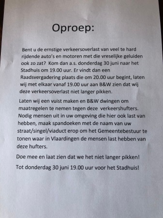 Protestactie tegen stad als circuit