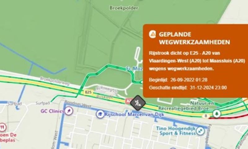 A20 richting Hoek van Holland tussen Kethelplein en afrit 7 Maassluis – 10 oktober