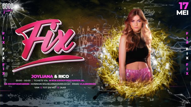 Jongerenfeest FIX met Joyliana in De  Kroepoekfabriek