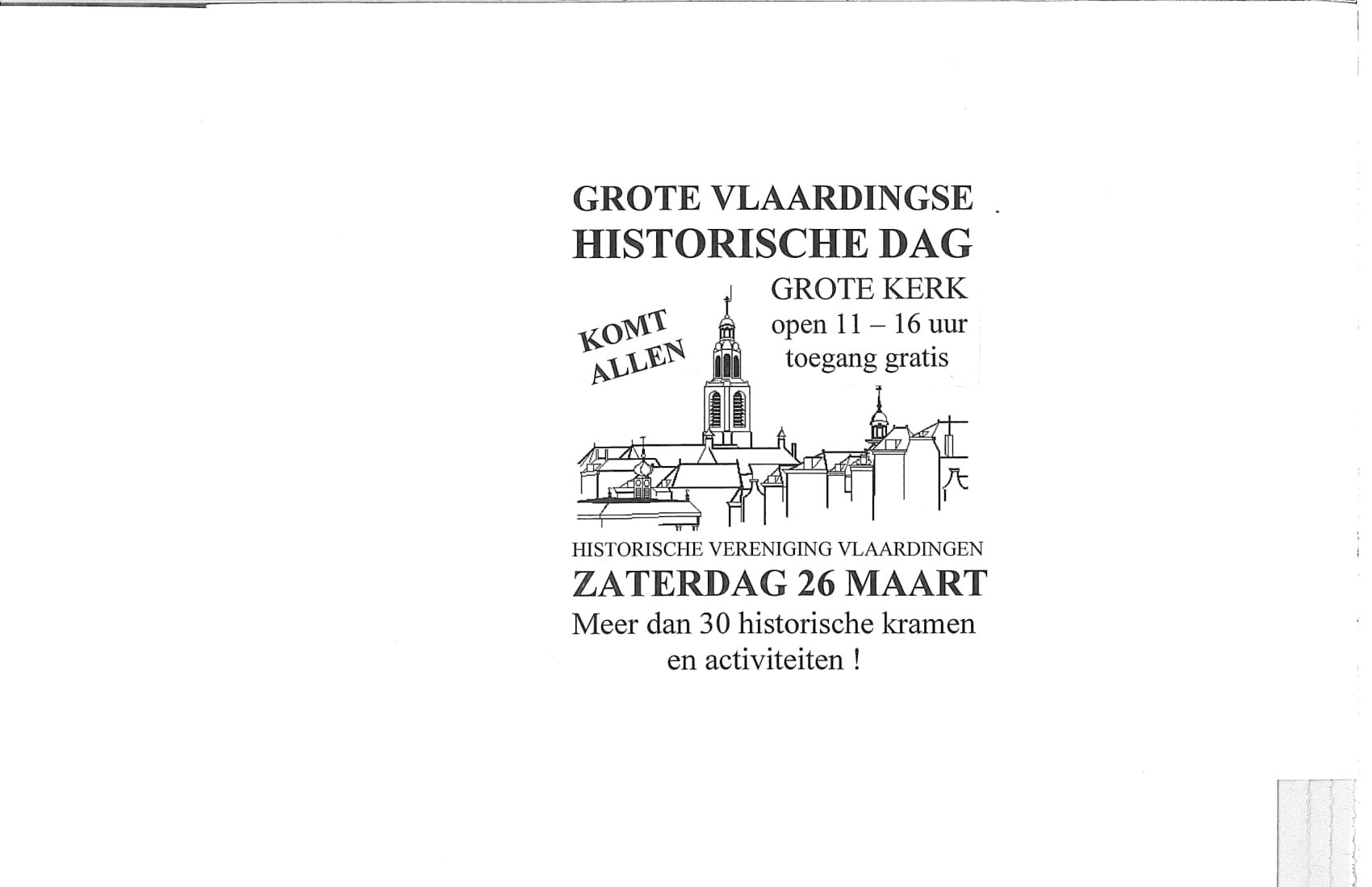 Vlaardingse Historische Dag op zaterdag 26 maart a.s.