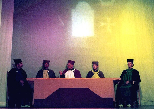 Middeleeuwse scènes uit het 2e Mysteriedrama