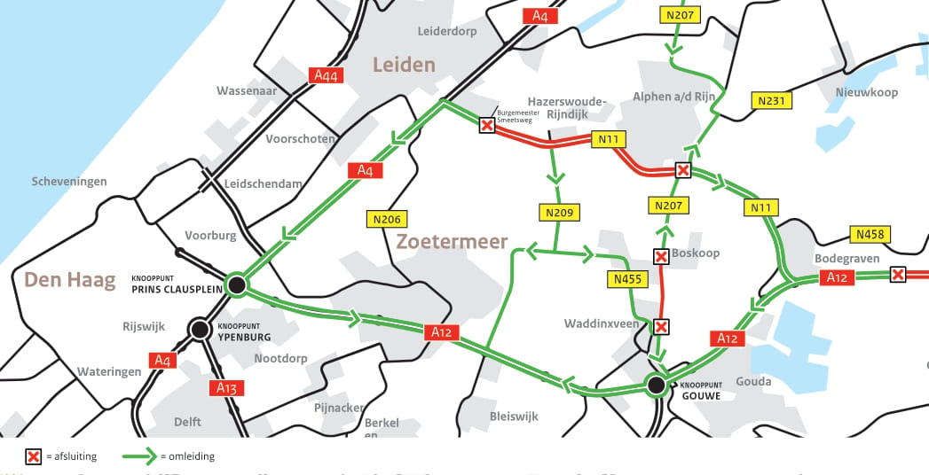 Weekendafsluiting N11 