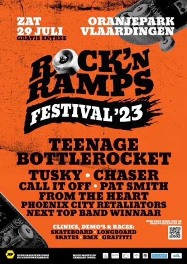 Skate- en punkrockfestival Rock 'n Ramps op 29 juli in Oranjepark
