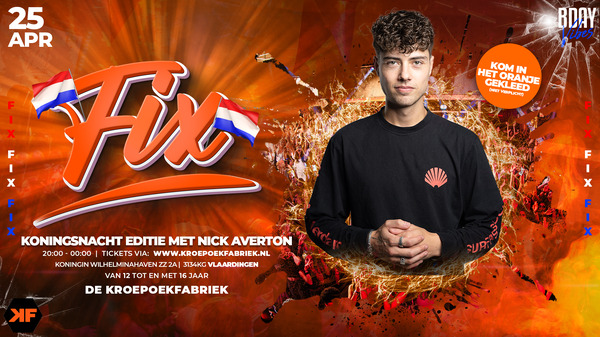 Jongerenfeest FIX op Koningsnacht?