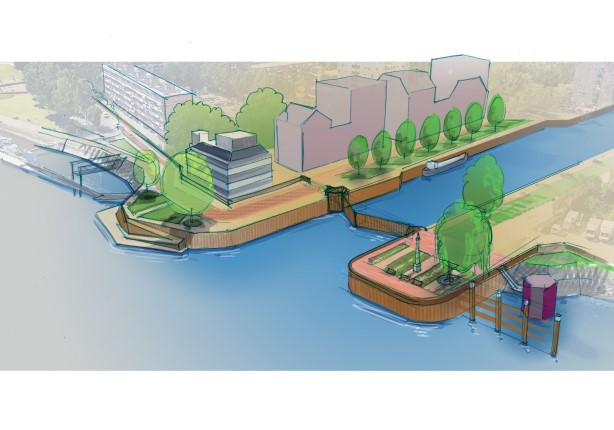 Hoogwateroplossing voor de KW- en Buitenhaven