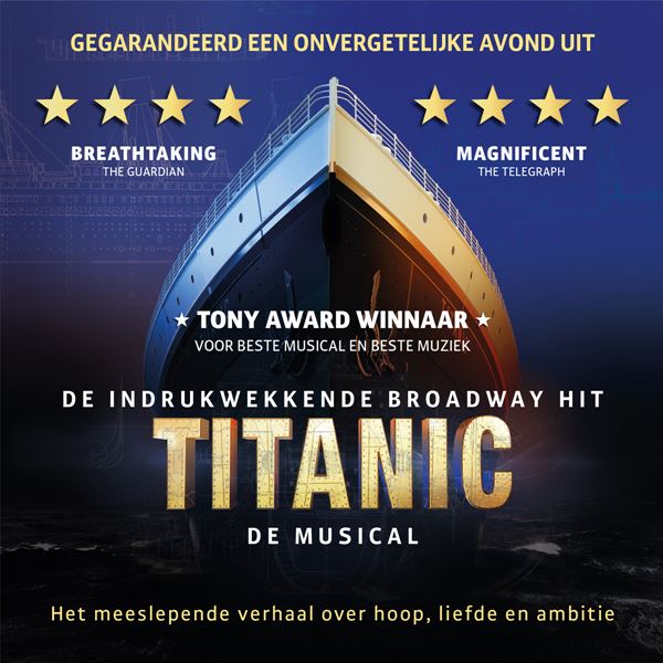 Broadway hit TITANIC komt naar Schiedam