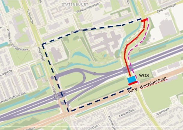 Lepelaarsingel tijdelijk gesloten